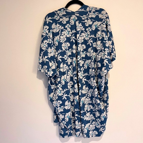 Natural by Known Supply Blue Floral Kimono 100% Organic Cotton Med/Large - Picture 2 of 6